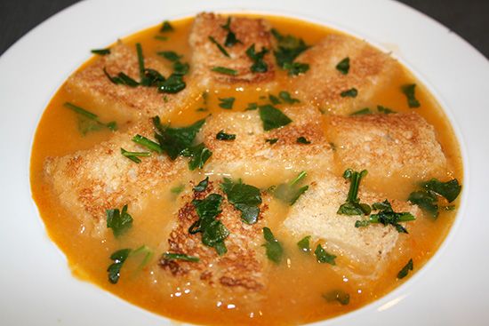 Receta de caldo o sopa de pescado y rosejat de gambas