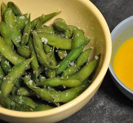 receta de edamame con salsa de ají amarillo